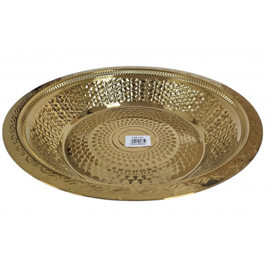 GOLDEN DEEP BOWLS WITH PATTERN SIZE 35 CM 