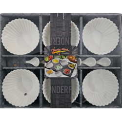 PORCELAIN  BOWL SET ROUND 9 CM  12 PCS SET WITH SPOONS