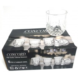 6PC MEDIUM CONCORD CRYSTAL GLASS 
