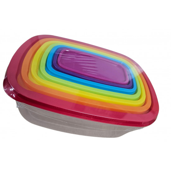 CANNISTER SET 7 PCS OBLONG  PLASTIC