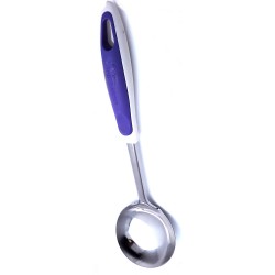 STEEL SERVING LADDLE WITH PLASTIC HANDLE