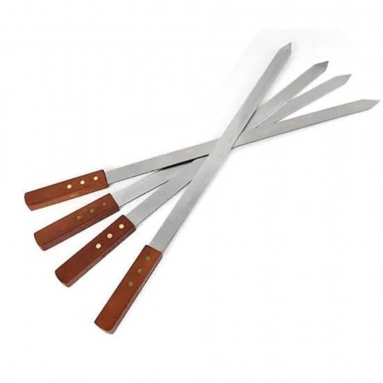 4 PC FLAT SKEWERS WOOD HANDLE 53 CM 4 PC FLAT SKEWERS WOOD HANDLE 53 CM