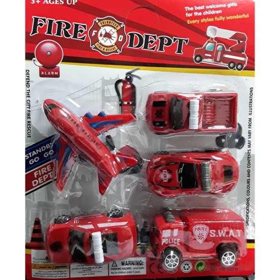 FIRE DEPARTMENT TOY SET ON CARD FIRE DEPARTMENT TOY SET ON CARD