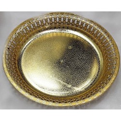 GOLD /SILVER ROUND TRAY  30 CM 