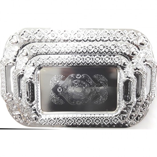 TRAY SET SILVER THREE PCS SET