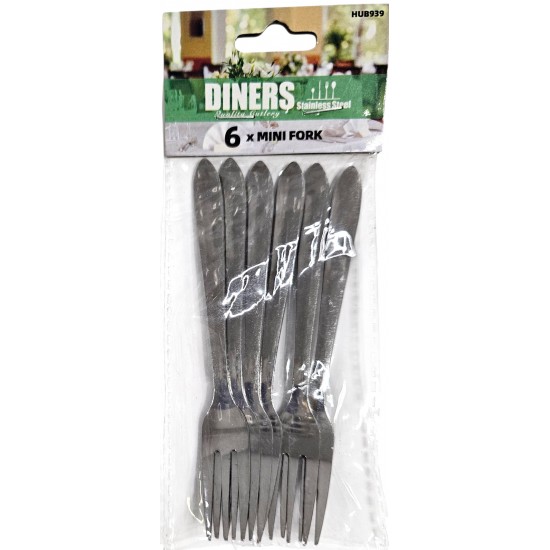 6 PCS MINI PLAIN SS FORKS 6 PCS MINI PLAIN SS FORKS