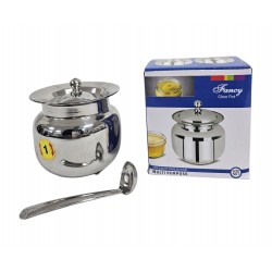 GHEE POT NO 1  STAINLESS STEEL SIZE 7.5 CM X 8 CM