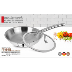 TRIPLY STAINLESS STEEL FRYPAN AND LID 22 CM GIFT BOXED