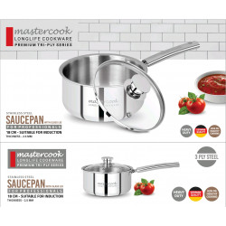 TRIPLY STAINLESS STEEL SAUCEPAN WITH LID SIZE 18 CM