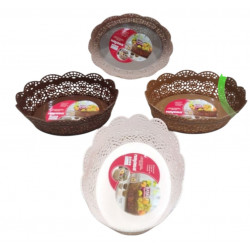 LACY OVAL PLASTIC NAN BASKET ASSTD COLOURS