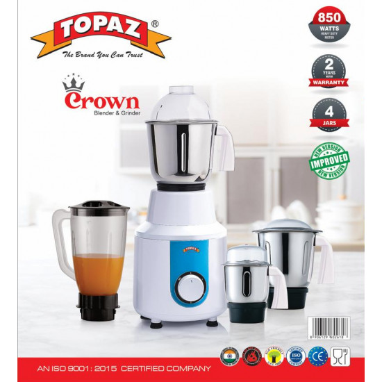 TOPAZ 850 WATT HEAVY DUTY BLENDER WITH NOW 4 JARS IMPROVED VERSION