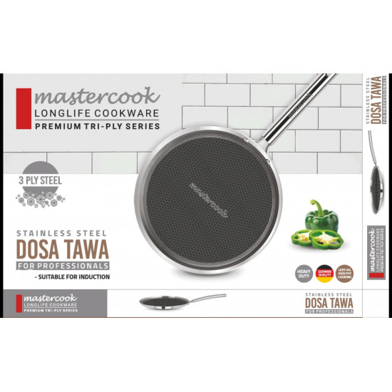 TAWA DOSA TRIPLY STAINLESS STEEL SIZE 25 CM