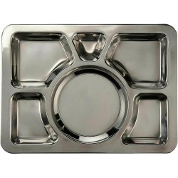 DIV TRAY STAINLES STEEL 6 COMPARTMENT