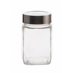 JARS GLASS SQUARE WITH C THROUGH STAINLESS STEEL  LID SIZE 4000 ML