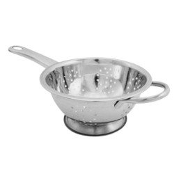 COLLANDER STEEL WITH LONG HADLE 24 CM WITH BASE 