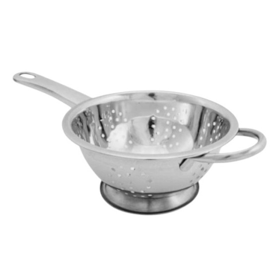 COLLANDER STEEL WITH LONG HADLE 24 CM WITH BASE 