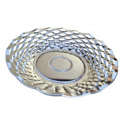 SILVER ROUND METAL BASKET SIZE 24 CM