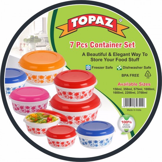 ROLTA 7 PC ROUND CANNISTER SET ASSTD COLS