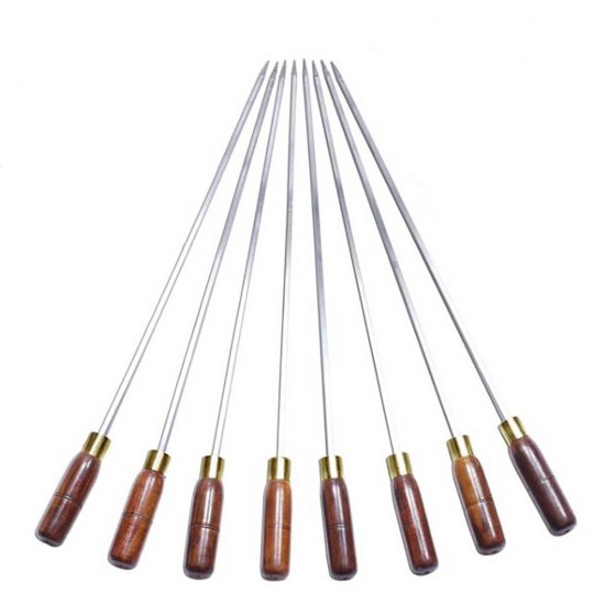 SS KEBAB STICK 5MM SHEESHAM HANDLE SS KEBAB STICK 5MM SHEESHAM HANDLE