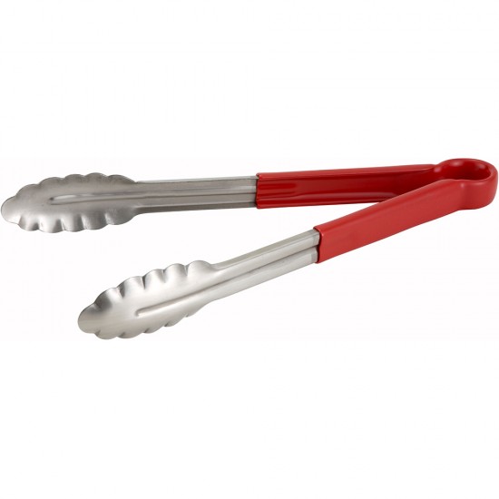 TONGS HEAVY TYPE 9 INCH RED