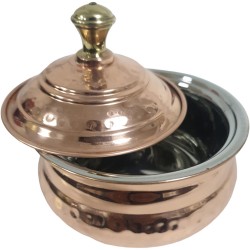STEEL HANDI COPPER FINISH WITH LID SIZE 13 CM
