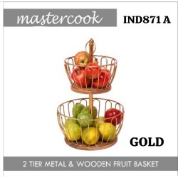 BASKET  TWO TIER GOLD