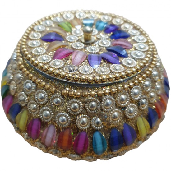 SINDOOR BOX ROUND GOLD SMALL 3.5 CM