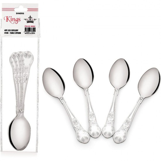 KINGS DINER RESTAURANT CUTLERY HEAVY TYPE 4 PCS DESART SPOON
