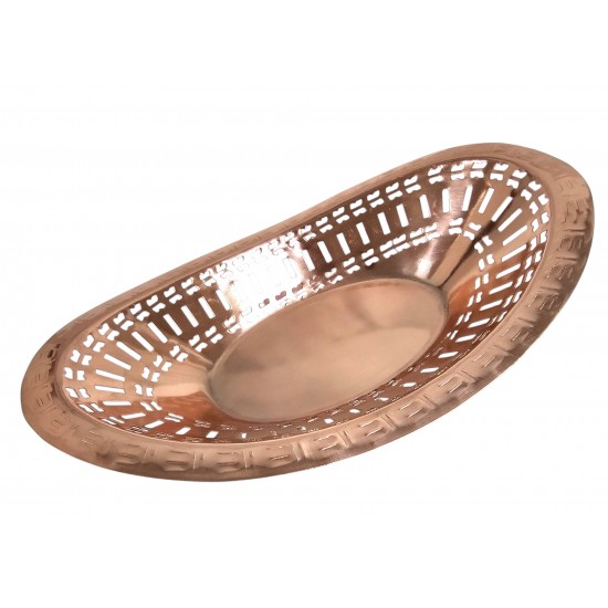 BREAD BASKET COPPER OVAL SIZE  11 X 7 INCH