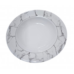 MELAMINE SOUP PLATE MARBLE DESIGN SIZE 8.75 INCH