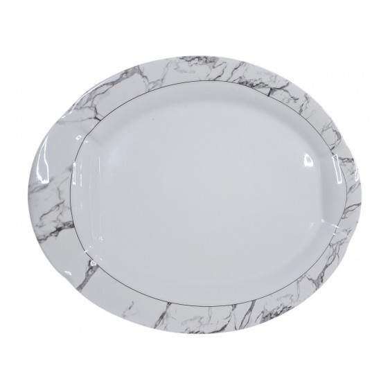 MELAMINE MARBLE DESIGN OVAL PLATTER SIZE 15 INCH
