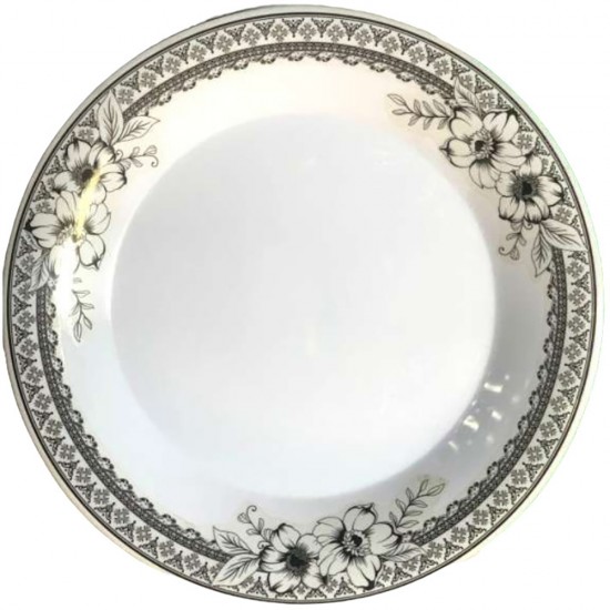 MELAMINE ROUND SIDE PLATE DECAL BLACK DECOR 
