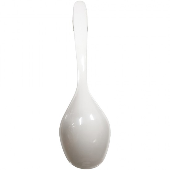 MELAMINE PLAIN WHITE LARGE SOUP SPOON 27 CM MELAMINE PLAIN WHITE LARGE SOUP SPOON 27 CM