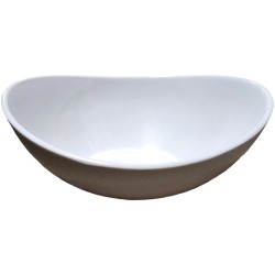 MELAMINE WHITE OVAL BOAT SERVING BOWL 23cm x19cm