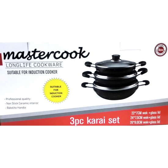 KARAI SET NOT STICK 3 PCS 22/24/26/CM IN GIFT BOX WITH INDUCTION KARAI SET NOT STICK 3 PCS 22/24/26/CM IN GIFT BOX WITH INDUCTION