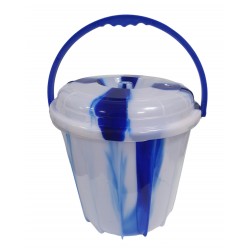 DOUBLE COLOUR BUCKET  GREEN RED BLUE ASSORTED  9LT WITH LID