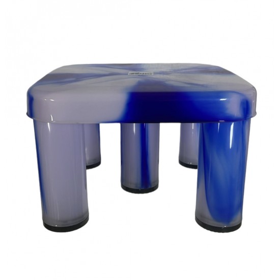 DOUBLE COLOUR STOOL RED BLUE GREEN SQUARE WITH 5 LEGS