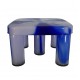 DOUBLE COLOUR STOOL RED BLUE GREEN SQUARE WITH 5 LEGS