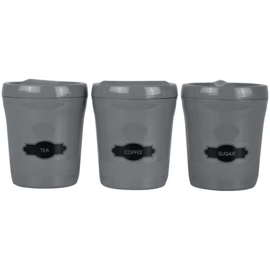 PLASTIC TEA SUGER COFFEE 3 PCS CANNISTER SET OTIMA PLASTIC TEA SUGER COFFEE 3 PCS CANNISTER SET OTIMA