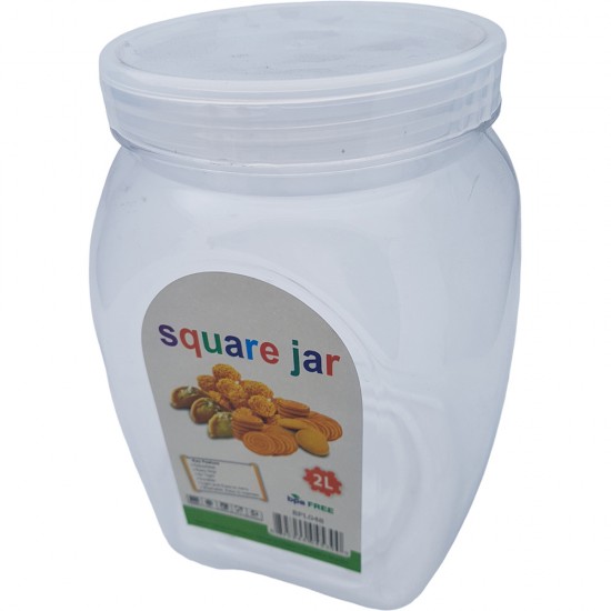 SQUARE PLASTIC JAR 2L