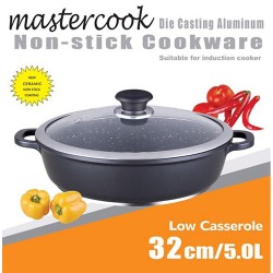 MasterCook 28cm Low Casserole Die-cast Aluminium Non Stick Induction for sale online 
