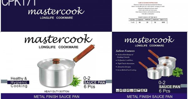 MASTERCOOK 0-2 WOODEN SAUCEPAN SET