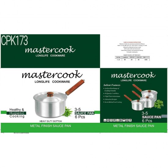 MASTERCOOK 3-5 WOODEN SAUCEPAN SET MASTERCOOK 3-5 WOODEN SAUCEPAN SET