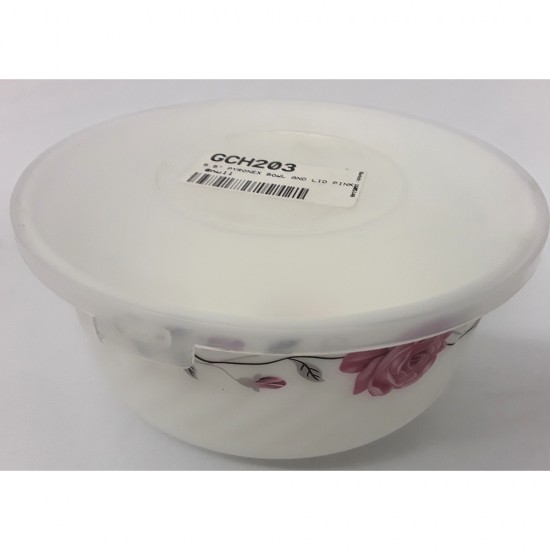5.5 INCH  PYRONEX BOWL AND LID PINK