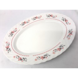 RED LOTUS OVAL PLATE