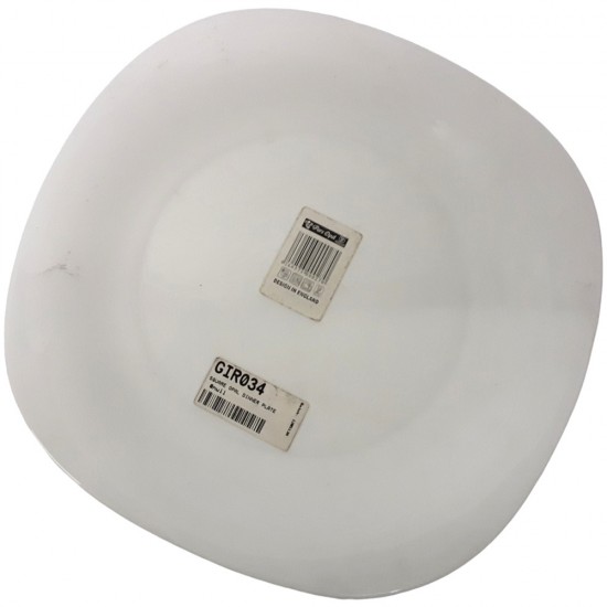 SQUARE WHITE OPAL DINNER PLATE SQUARE WHITE OPAL DINNER PLATE