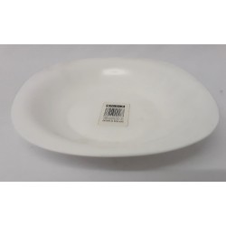 SQUARE WHITE OPAL SOUP PLATE