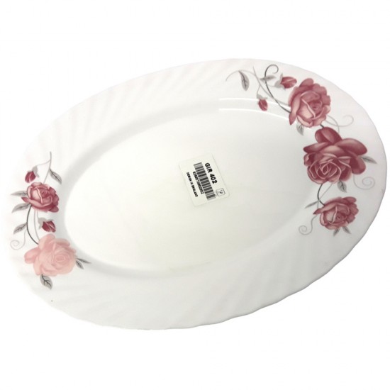 PINK ROSE OVAL DISH  RD