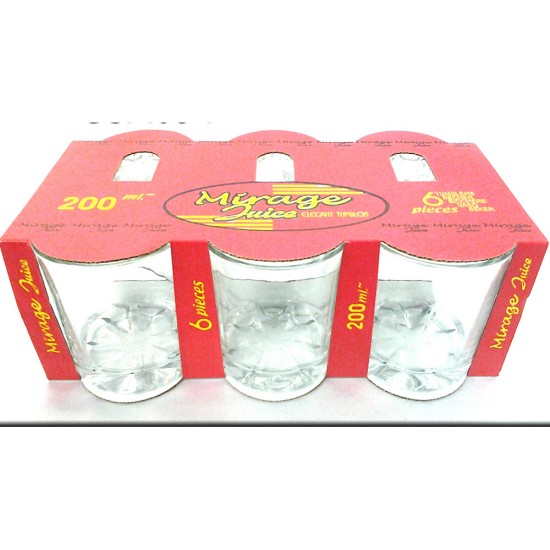 MIRAGE JUICE CLEAR 6PC 200ML MIRAGE JUICE CLEAR 6PC 200ML