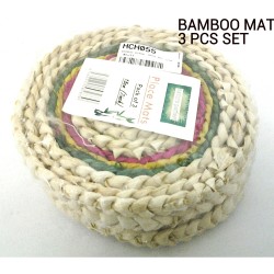 BAMBOO STRAW  MATS 3PC 17CM ( 7 INCH)